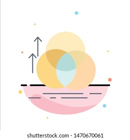 balance, circle, alignment, measurement, geometry Flat Color Icon Vector. Vector Icon Template background