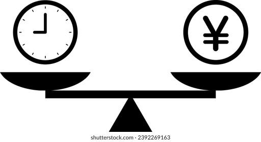 Un balance comparando tiempo y dinero