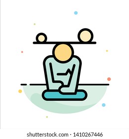 Balance, Concentration, Meditation, Mind, Mindfulness Abstract Flat Color Icon Template
