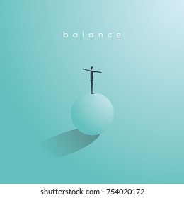 Balance concept in business vector. Symbol of work life balance, stability, success and challenge. Eps10 vector illustration.