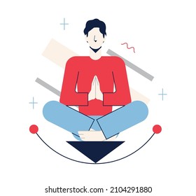 Balance Konzept. Idee von Stabilität und Ruhe. Abstrakte, Business- oder Lifestyle-Sphäre. Stetige Position, Harmonie, Herausforderung Management. Flache Vektorgrafik