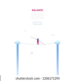 Balance concept - modern isometric vector web banner