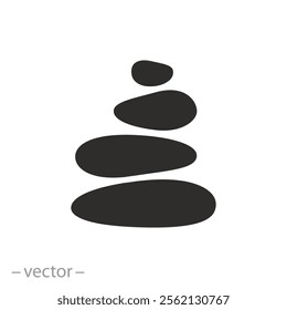 balance concept for spa massage, stones pyramid icon, flat vector illustration eps10