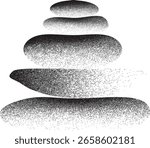 Balance concept .Stack of stones. Balancing stones . Spa rock tower. Minimal art design . Balance of irregular gritty. Harmony symbol. Spa stones in balance .Zen stones .Pebble tower .vector 