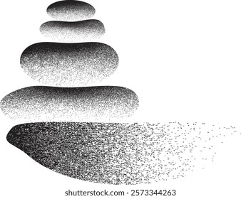 Balance concept .Stack of stones. Balancing stones . Spa rock tower. Minimal art design . Balance of irregular gritty. Harmony symbol. Spa stones in balance .Zen stones .Pebble tower .vector 