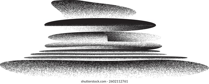 Balance concept .Stack of stones. Balancing stones . Spa rock tower. Minimal art design . Balance of irregular gritty. Harmony symbol. Spa stones in balance .Zen stones .Pebble tower .vector 