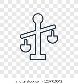 Balance concept vector linear icon isolated on transparent background, Balance concept transparency concept in outline style