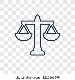 Balance concept vector linear icon isolated on transparent background, Balance concept transparency concept in outline style