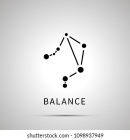 Balance constellation simple black icon with shadow