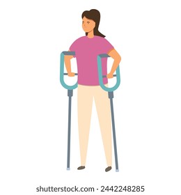 Balance crutch icon cartoon vector. Medicine rehab. Treatment exercise