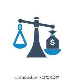 Balance, debt icon (vector illustration)