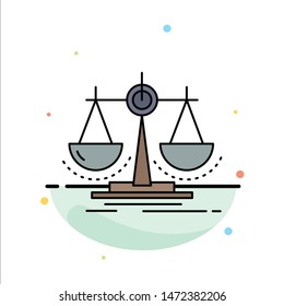 Balance, decision, justice, law, scale Flat Color Icon Vector