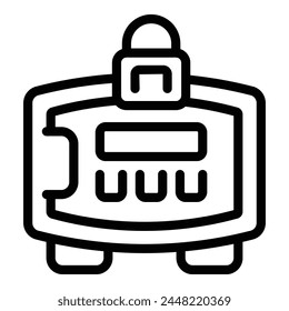 Balance deposit box icon outline vector. Secure investment. Access code