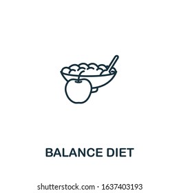 Balance Diet Icon From Elderly Care Collection. Simple Line Element Balance Diet Symbol For Templates, Web Design And Infographics