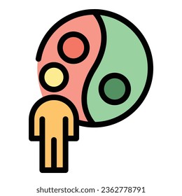 Balance diet icon outline vector. Medicine food. Nutrition fruit color flat