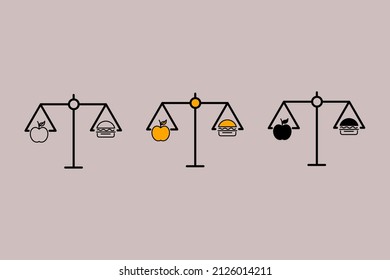 balance diet icons symbol vector elements for infographic web