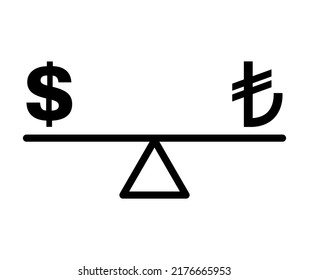 Balance dollar harmony justice vector icon isolated on background. Business flat symbol vector illustration .