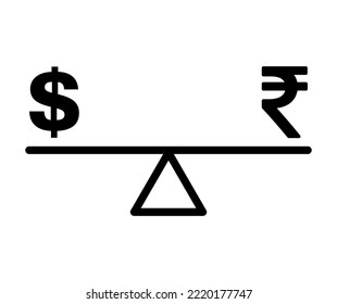 Balance dollar harmony justice vector icon isolated on background. Business flat symbol vector illustration .