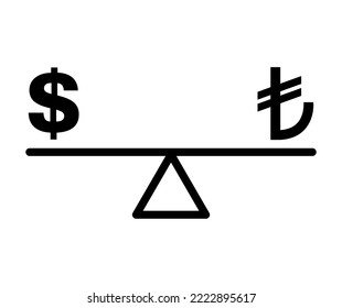 Balance dollar harmony justice vector icon isolated on background. Business flat symbol vector illustration .