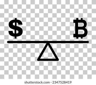 Equilibrar el icono del vector de justicia de la armonía del dólar aislado en segundo plano. Ilustración vectorial de símbolo plano de negocio.