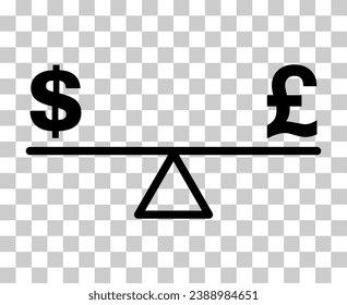 Equilibrar el icono del vector de justicia de la armonía del dólar aislado en segundo plano. Ilustración vectorial de símbolo plano de negocio.