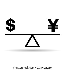 Equilibrar el fondo del icono vectorial de la armonía del dólar. Ilustración vectorial de símbolo plano de negocio.