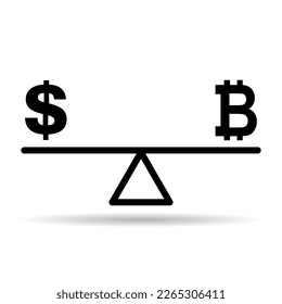 Balance Dollar Harmonie Vektorsymbol Schattenhintergrund. Geschäftsflaches Symbol, Vektorgrafik.
