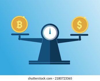 Balance Dollar VS Bitcoin Vector
