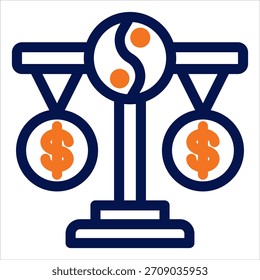 Ícone Duotônico de Saldo. Ilustração de vetor simples no plano de fundo branco