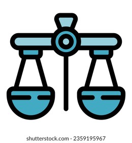 Balance election icon outline vector. Vote poll. Paper public color flat
