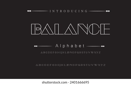 Balance Elegant Font Uppercase Lowercase and Number. Classic Lettering Minimal Fashion Designs. Typography modern serif fonts regular decorative vintage concept. vector illustration