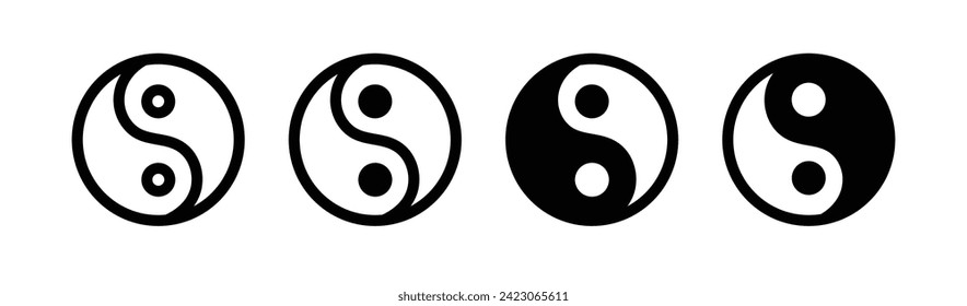 Balance Emblem Line Icon. Harmony Symbol icon in black and white color.