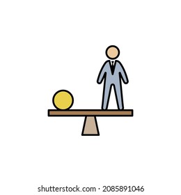 Balance, Angestellte, Arbeiter-buntes Symbol. Kann für Web, Logo, mobile App, UI, UX verwendet werden