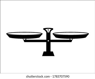 Equilibrio con paneles vacíos, nada en ambos lados, dibujo de línea vintage o ilustración de grabado.