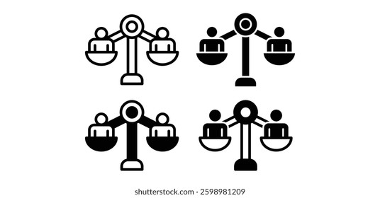 Balance and Equality Person Icon Vector Design Black White Color 