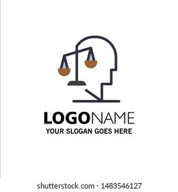 Balance, Equilibrium, Human, Integrity, Mind Business Logo Template. Flat Color