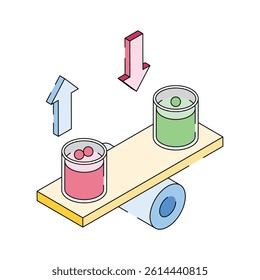 Balance experiment icon creatively designed in isometric style
