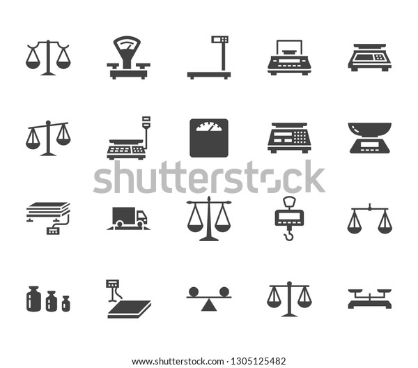 Balance Flat Glyph Icons Set Weight Stock Vector (Royalty Free ...