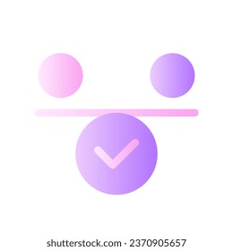 Balance flat gradient two-color ui icon. Inner harmony and calmness. Comparison. Work life balance. Simple filled pictogram. GUI, UX design for mobile application. Vector isolated RGB illustration