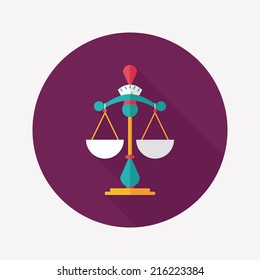 Balance flat icon with long shadow