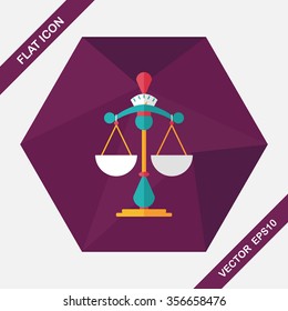 Balance flat icon with long shadow,eps10