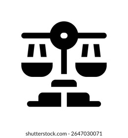 balance glyph icon. Strong and solid vector icon for websites, mobile interfaces, presentations, and visual branding. High quality and easy to edit.
