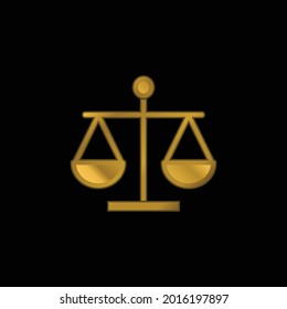 Balance gold plated metalic icon or logo vector