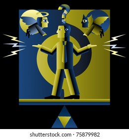 Balance of Good and Evil Vector Illustration