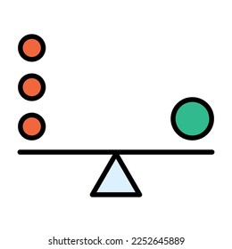 Icono del vector de justicia de armonía de equilibrio aislado en segundo plano. Ilustración vectorial de símbolo plano de negocio.