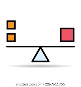Balance harmony justice vector icon shadow isolated. Business flat symbol vector illustration .