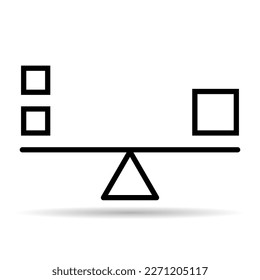 Balancear la armonía la sombra del vector de la justicia aislada. Ilustración vectorial de símbolo plano de negocio.