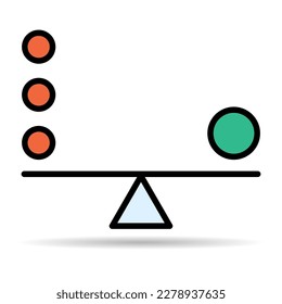 Balance harmony justice vector icon shadow isolated. Business flat symbol vector illustration .