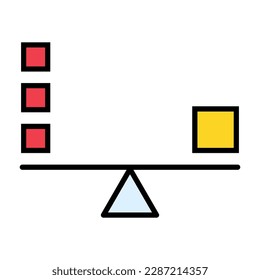 Icono del vector de justicia de armonía de equilibrio aislado en segundo plano. Ilustración vectorial de símbolo plano de negocio.