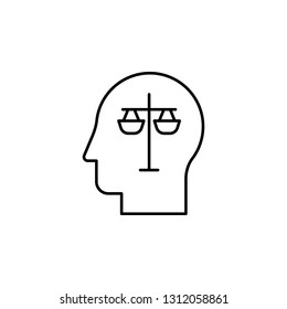 balance, head, mental icon. Element of Human resources for mobile concept and web apps illustration. Thin line icon for website design and development, app development